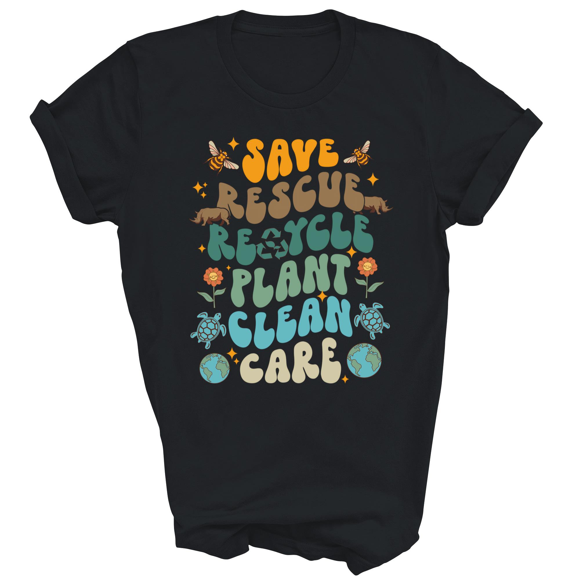 Save Bees Rescue Animals Recycle Earth Day Unisex Shirt Gift - Picture 3 of 5