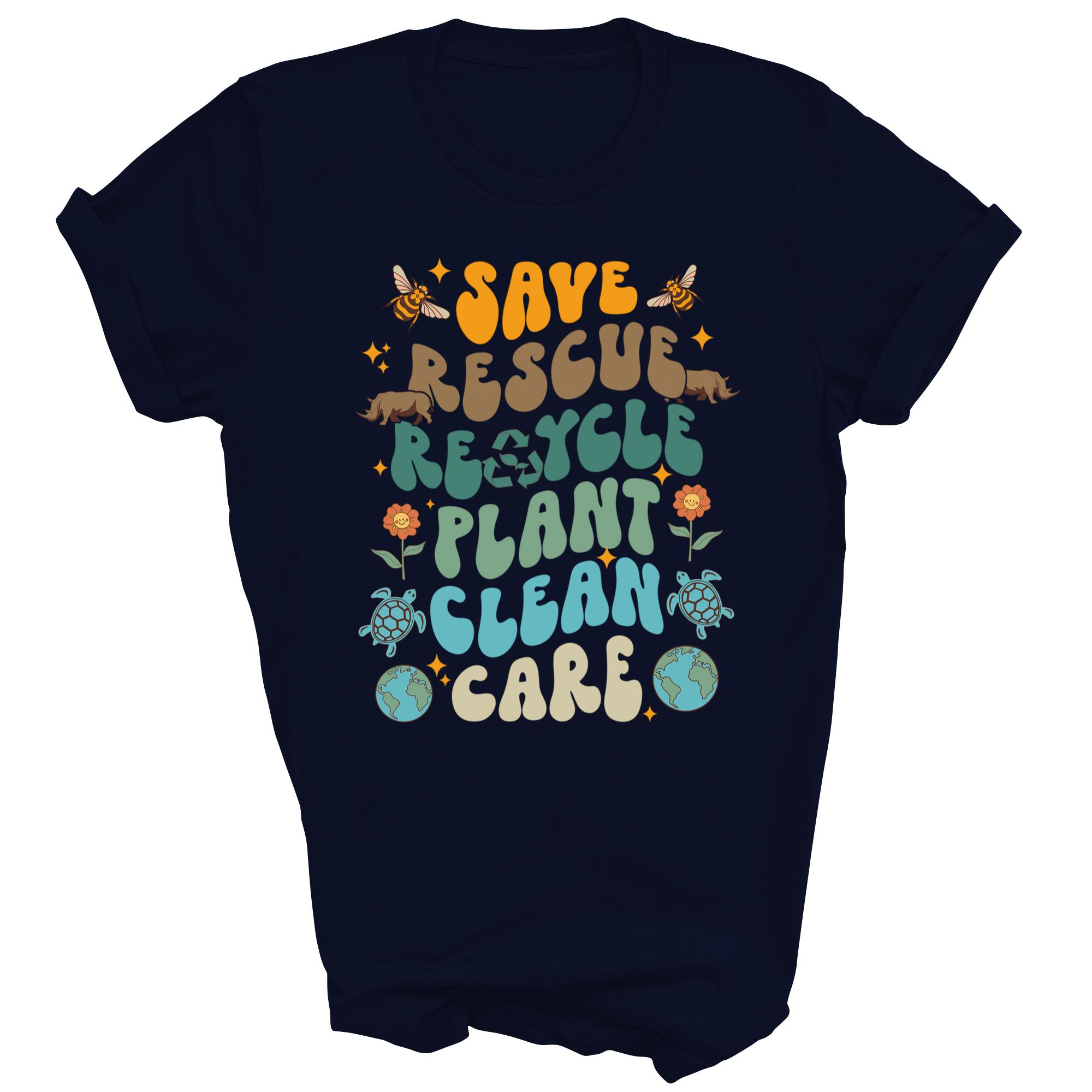 Save Bees Rescue Animals Recycle Earth Day Unisex Shirt Gift - Picture 4 of 5