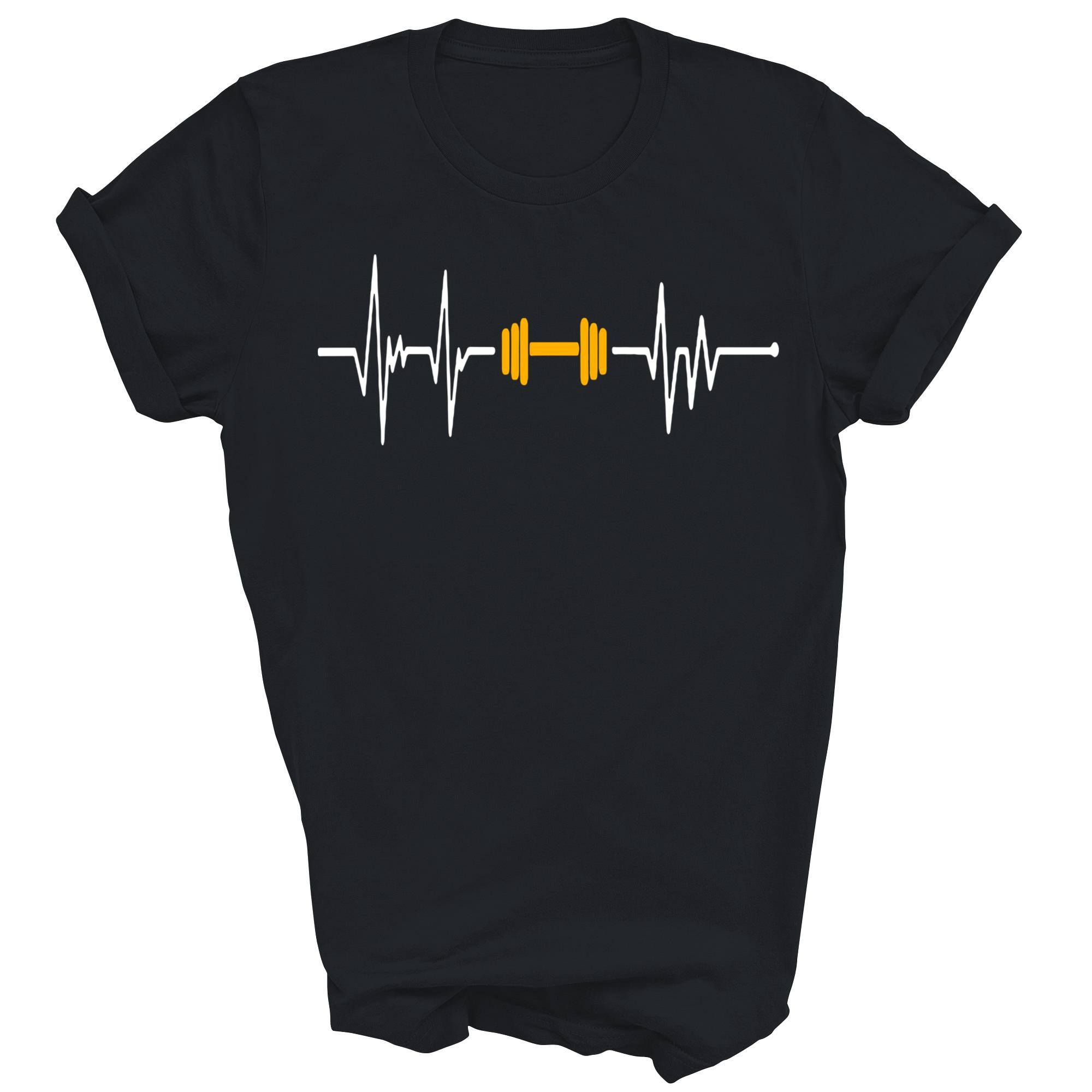 Barbell Weightlifting Heartbeat Gym Workout Unisex Shirt Gift