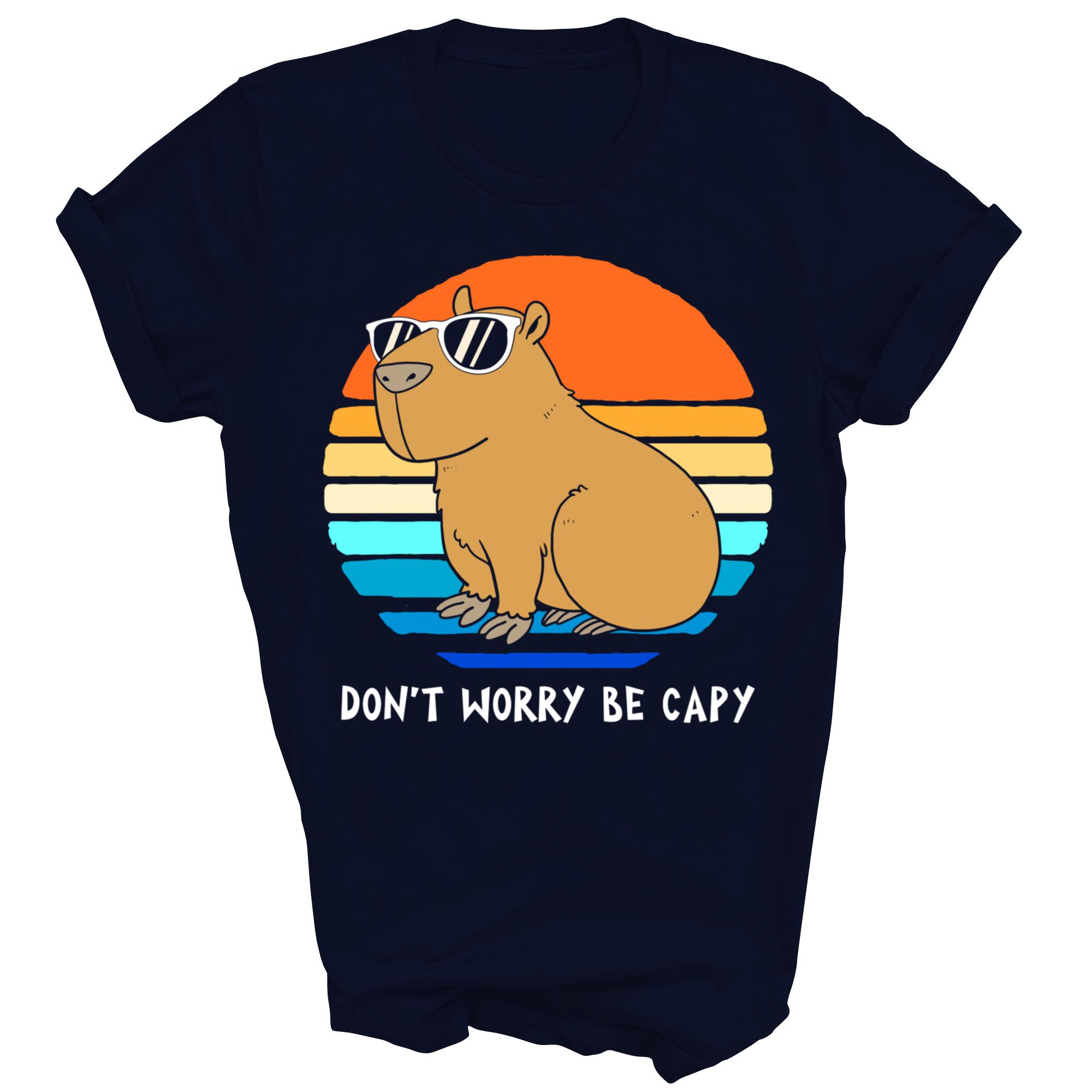 Rodent Funny Capybara Dont Be Worry Be Capy Unisex Shirt Gift - Picture 4 of 5