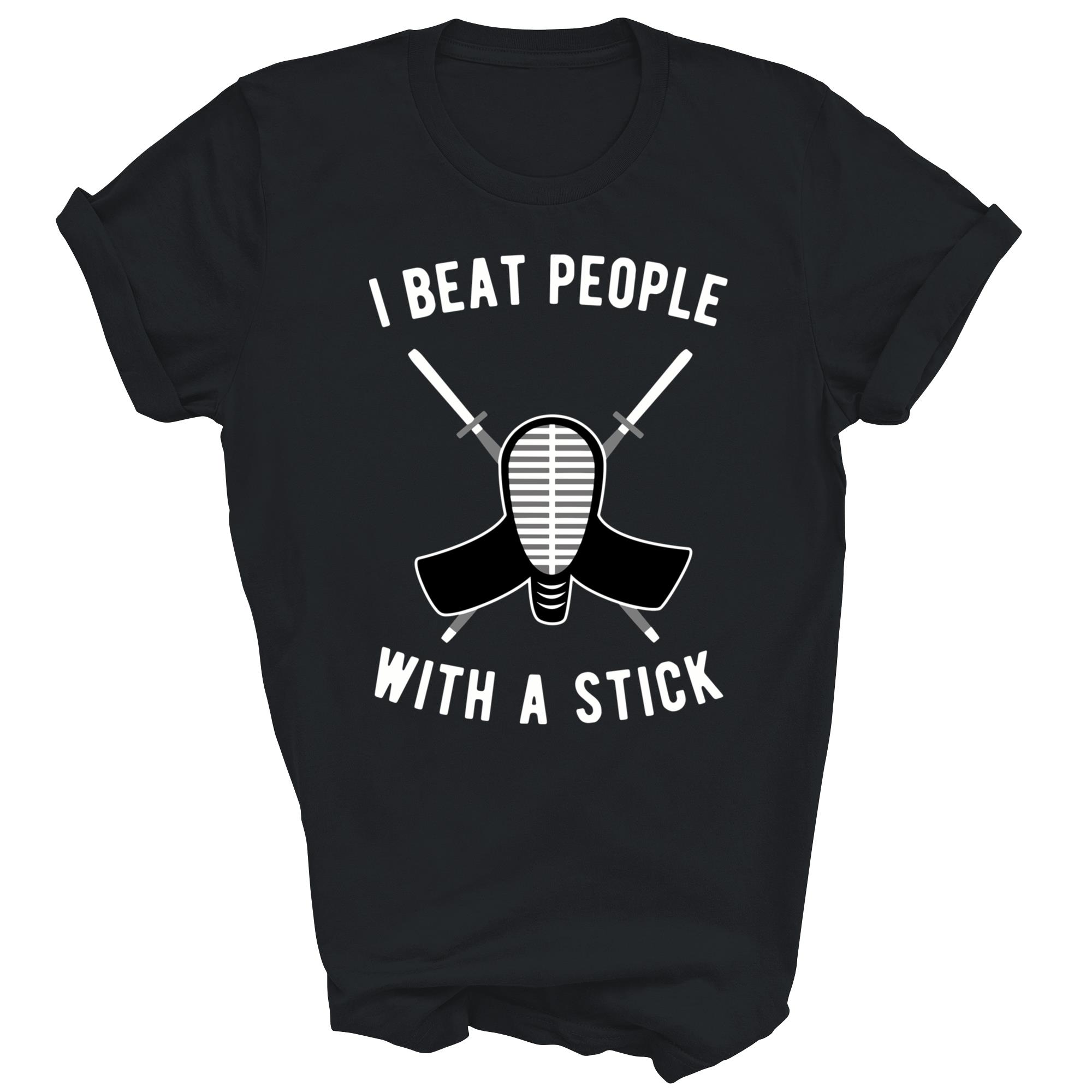 I Beat People With A Stick Funny Aikido Kendo Unisex Shirt Gift - Picture 3 of 5