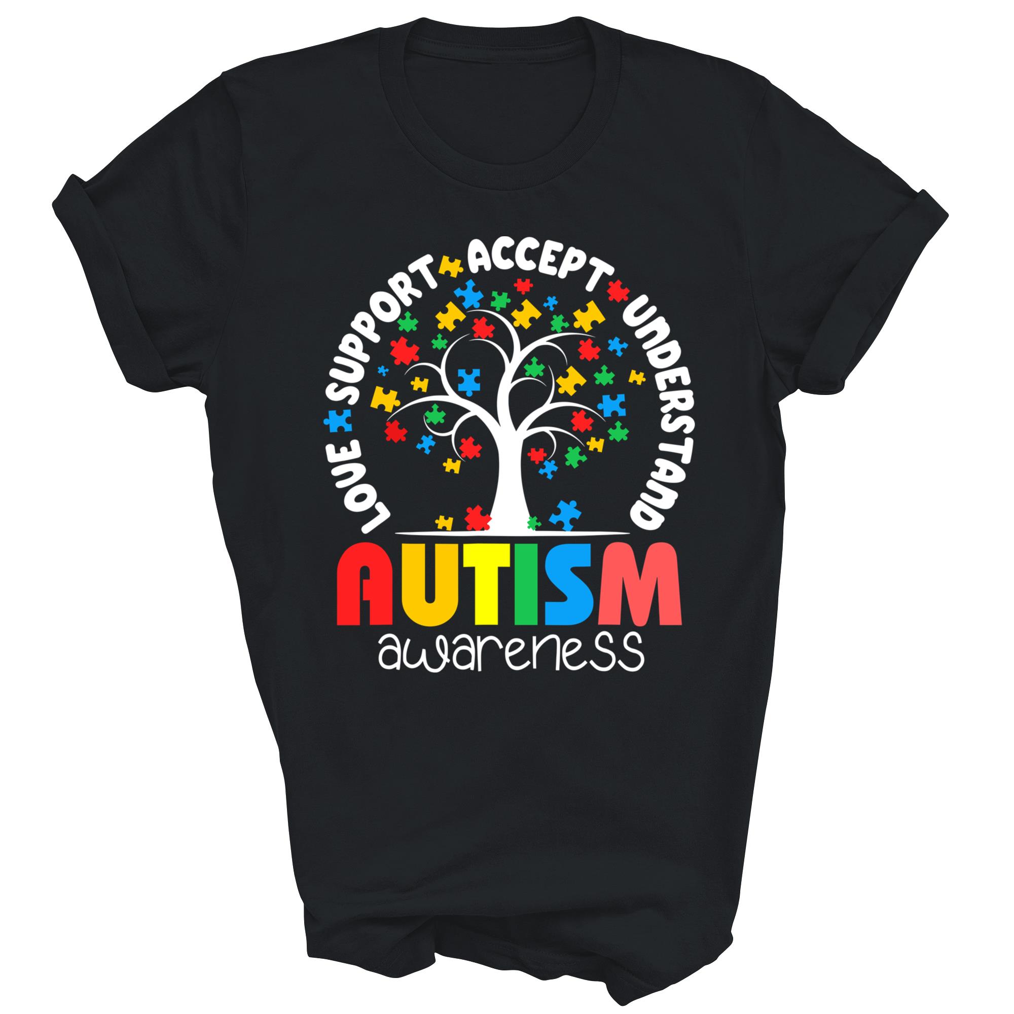 Autism Awareness Love Accept Support Teacher Autistic Shirt