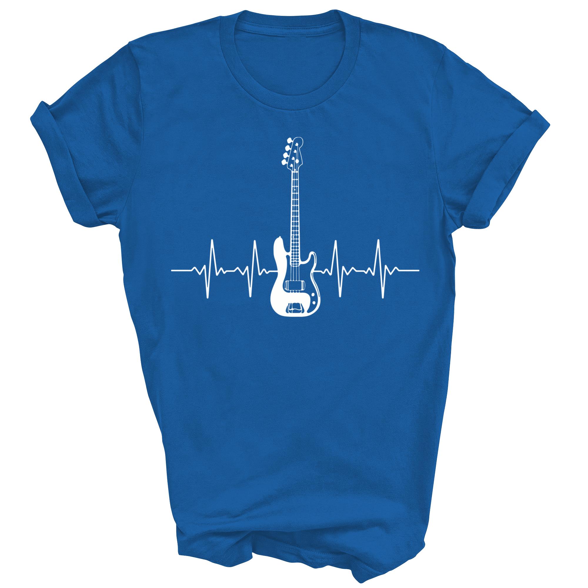 Bass Guitar Heartbeat For Bass Player Guitarist Unisex Shirt Gift - Picture 5 of 5