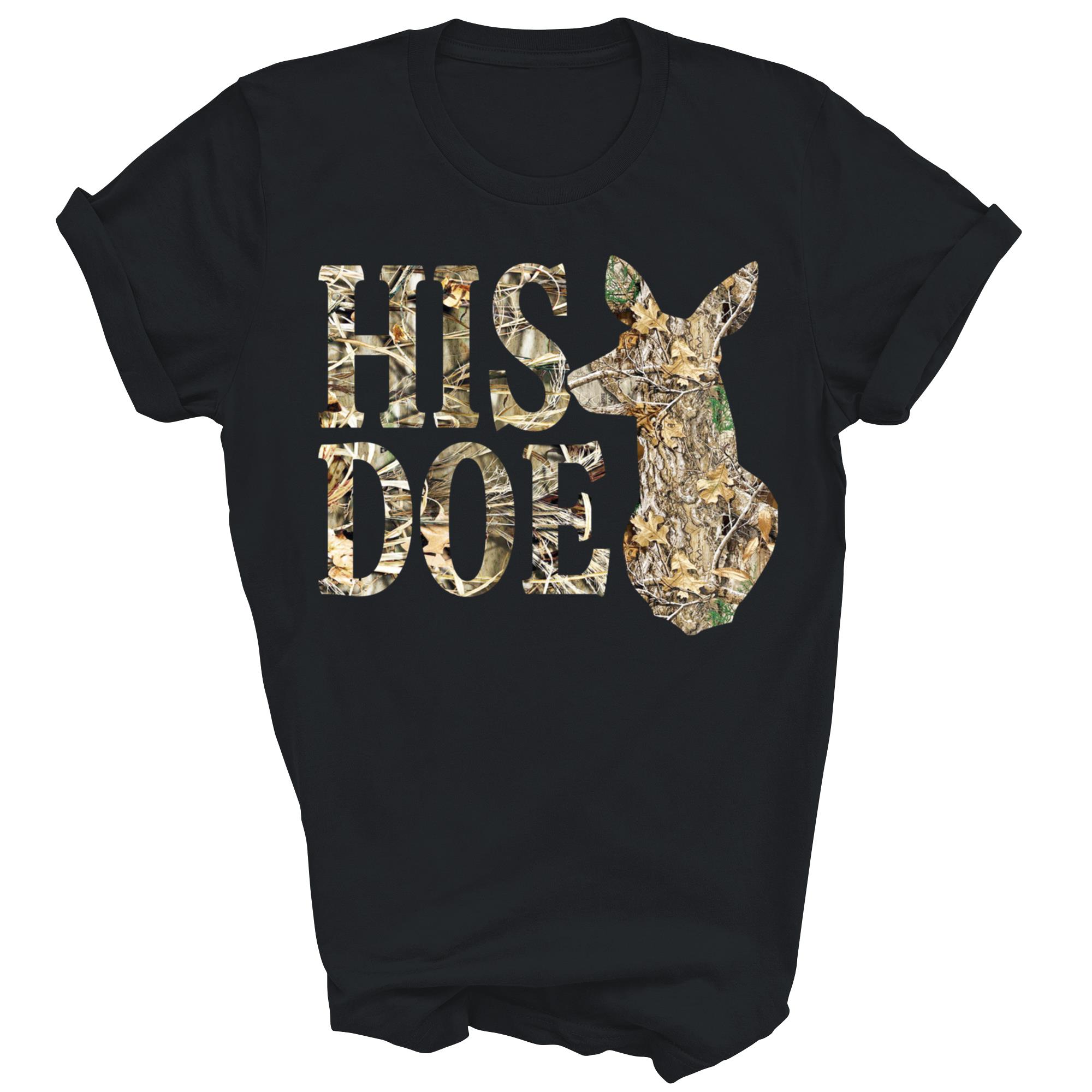 His Doe Camouflage Hirsch Jagd passendes Paar Unisex Shirt Geschenk - Bild 3 von 5