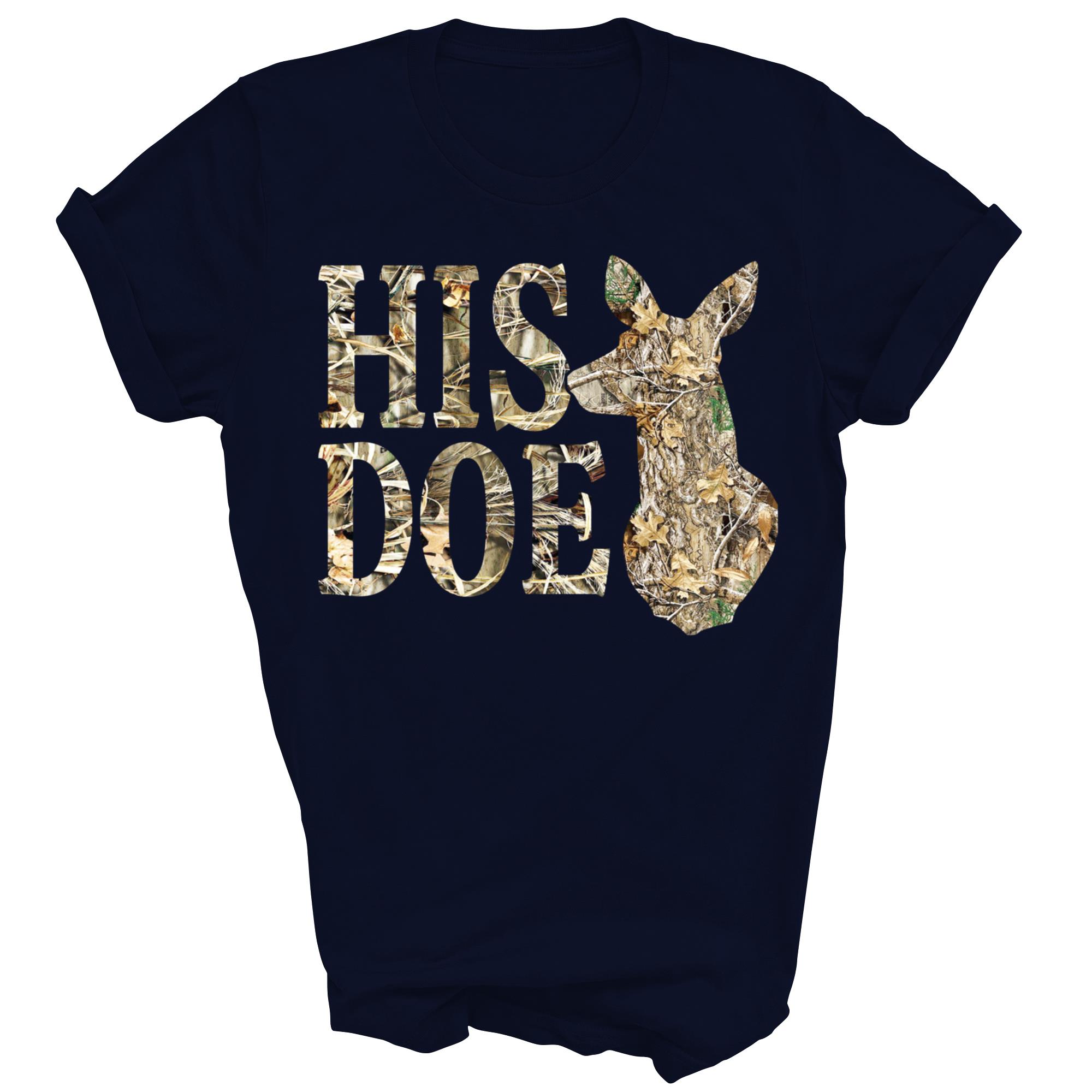 His Doe Camouflage Hirsch Jagd passendes Paar Unisex Shirt Geschenk - Bild 4 von 5