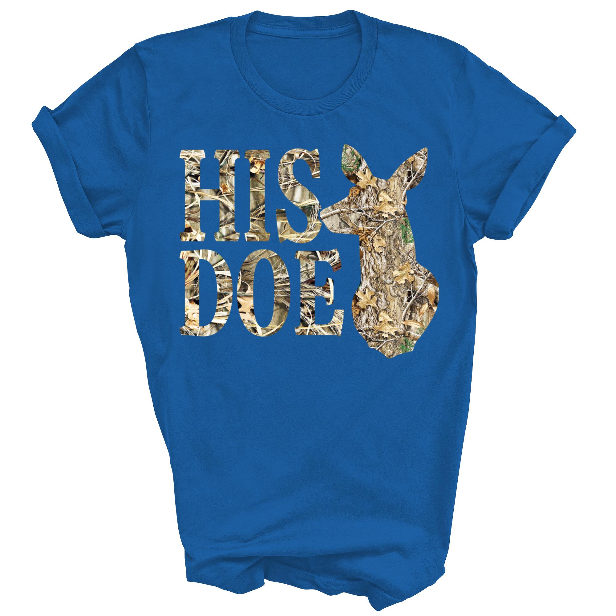 His Doe Camouflage Hirsch Jagd passendes Paar Unisex Shirt Geschenk - Bild 5 von 5